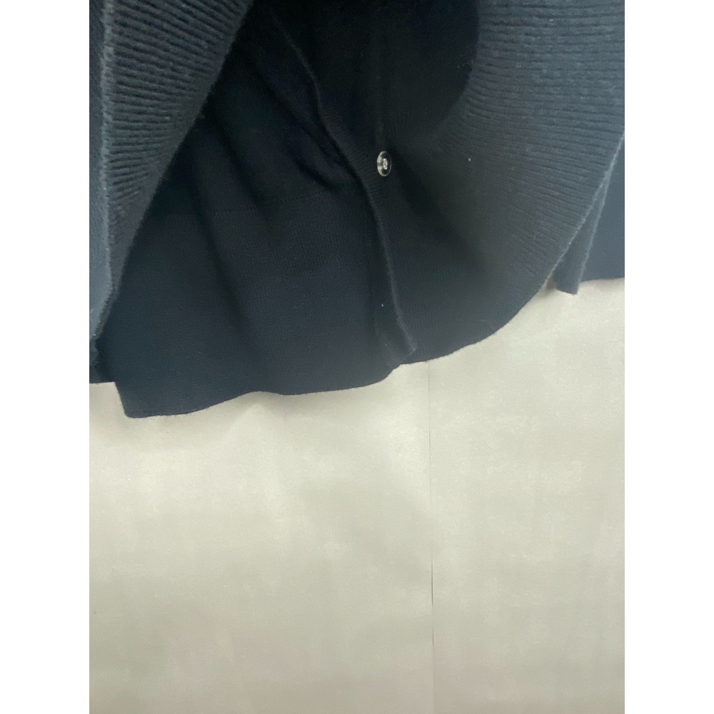 Ann Taylor Women Cardigan XL Black Wrap Front Button Cotton Wool Blend Sweater - Picture 9 of 12
